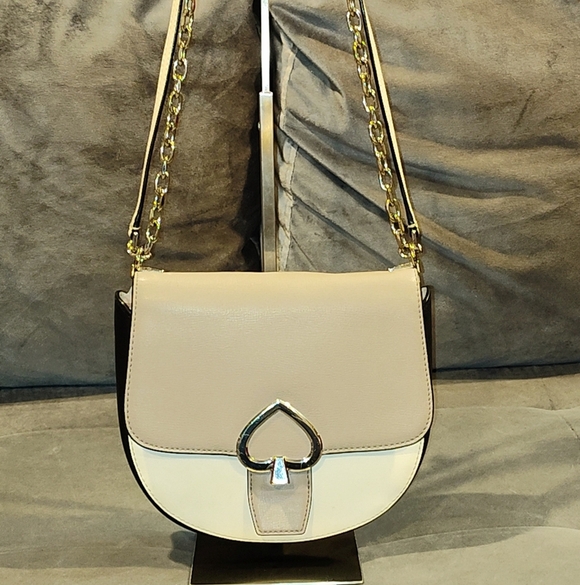 KATE SPADE NEW YORK ROBYN COLORBLOCK LEATHER CROSSBODY / SHOULDER SADDLE BAG EUC - Picture 7 of 15